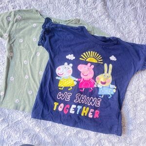 Two 5t graphic tshirts (one Peppa Pig)